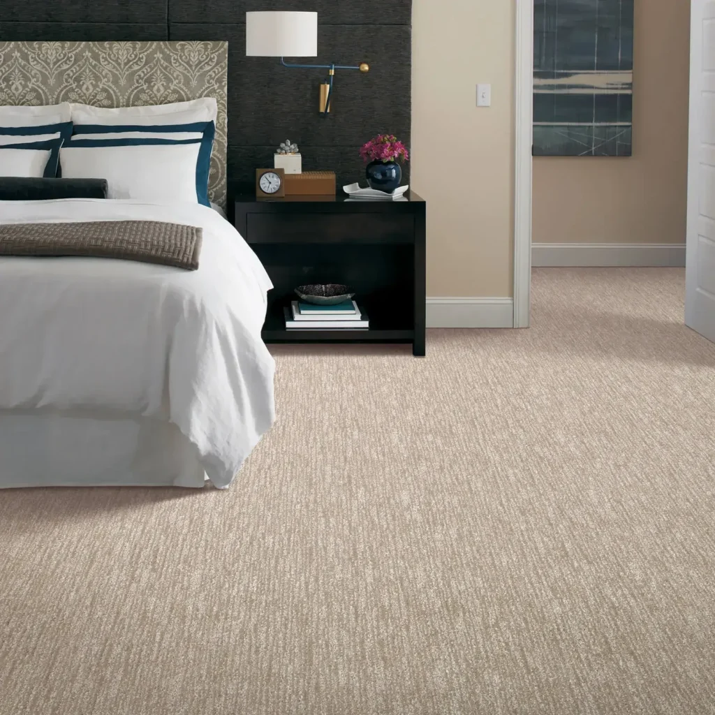 Plush carpet in bedroom