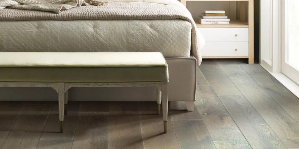 Hardwood floors in bedroom